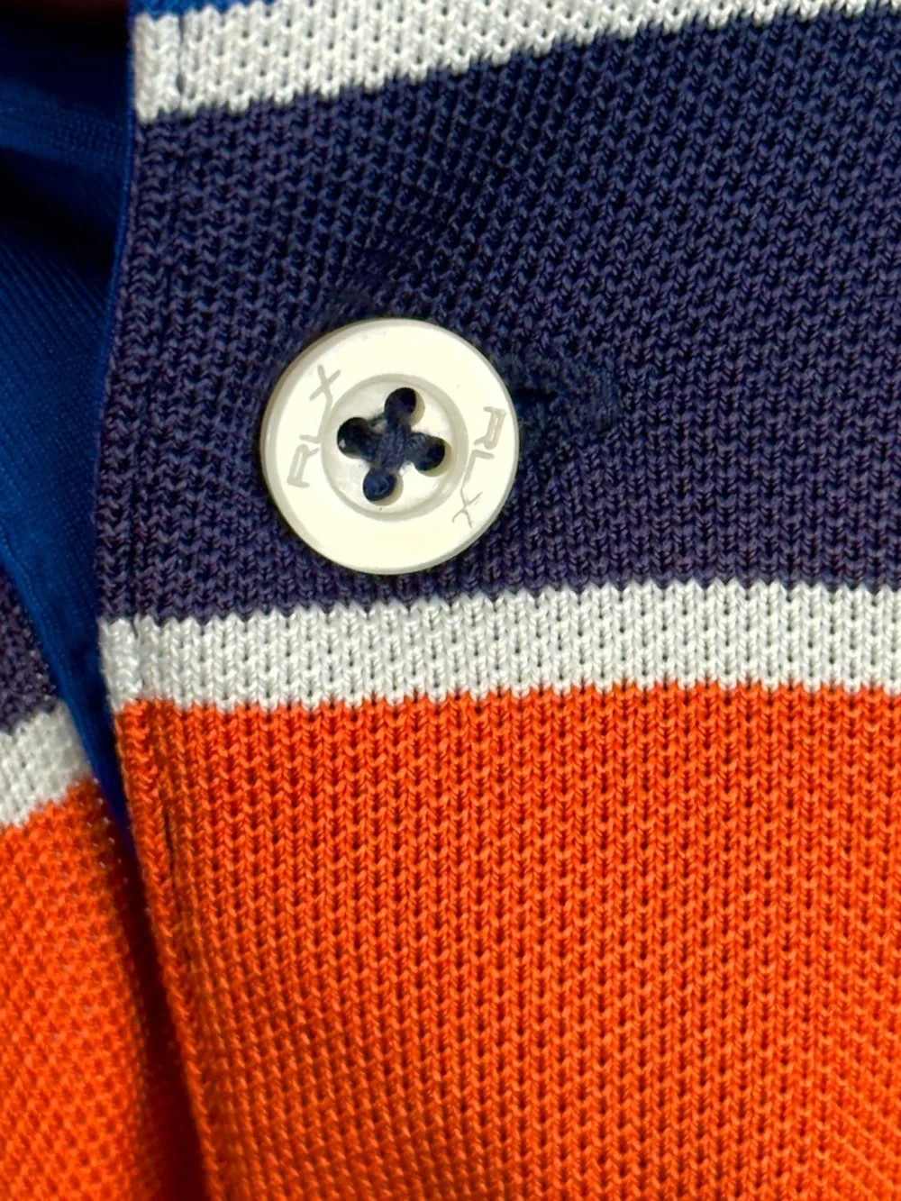 Ralph Lauren RLX Multicolor Striped Polo - Blue, Orange & Yellow Size L